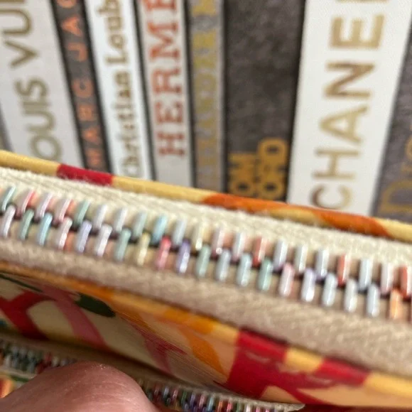 DOONEY & BOURKE Vintage Letter Carrier Crossbody. 8.5”x9”. Rainbow zippers. - Picture 4 of 12